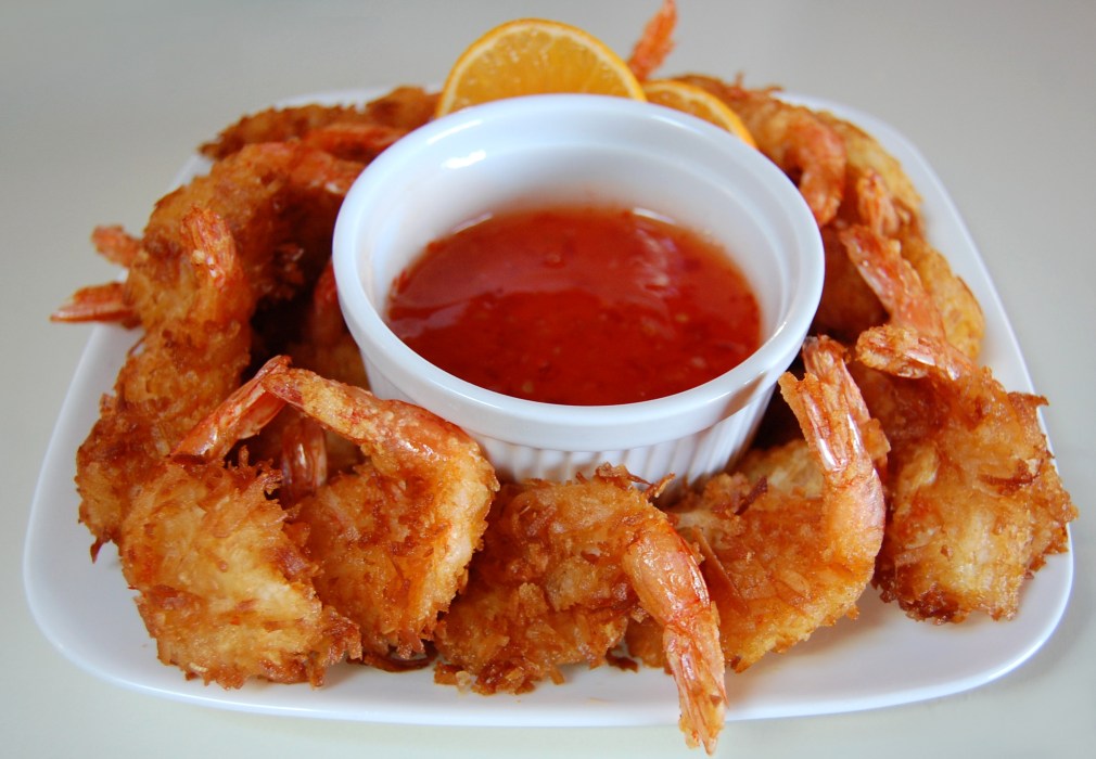 Shrimp coconut sauce dipping orange recipe cooking