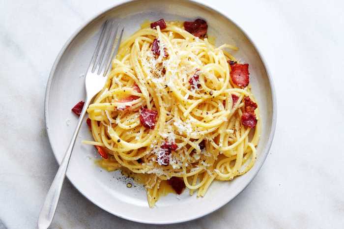 Recipe for carbonara sauce